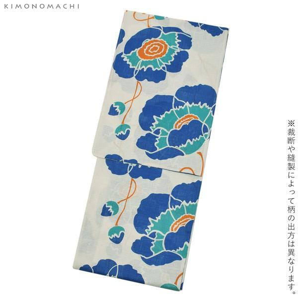 浴衣 レディース 単品 「レトロフラワー ブルー」 S F TL LL サイズ KIMONOMACHI 京都きもの町 レトロ モダン かわいい 大人 20代 30代 40代 変わり織り綿 女性浴衣単品 女浴衣 ゆかた yukata 【メール便不可】