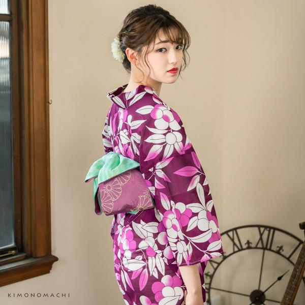 KIMONOMACHI （Prices down2）浴衣 レディース 「木の実 紫色」 綿絽