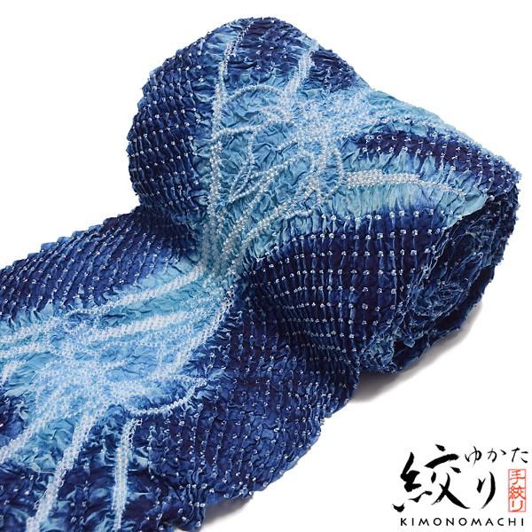 絞り浴衣　反物　未使用　幅出し済 絞り浴衣反物「麻の葉大 黒」女性浴衣 レディース浴衣 絞り浴衣