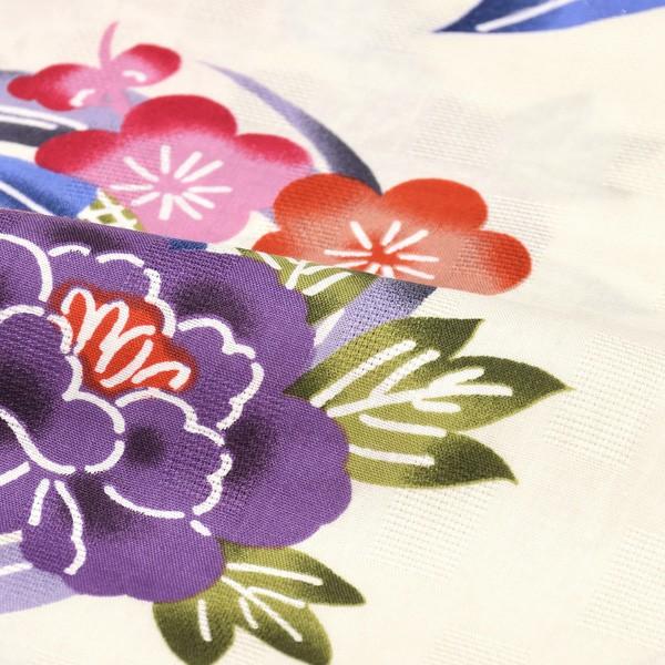 【浴衣】 手縫い 本に草花模様 透け防止あり 身丈約152cm Prices down）ブランド浴衣単品 レディース 浴衣 「Watuu（和