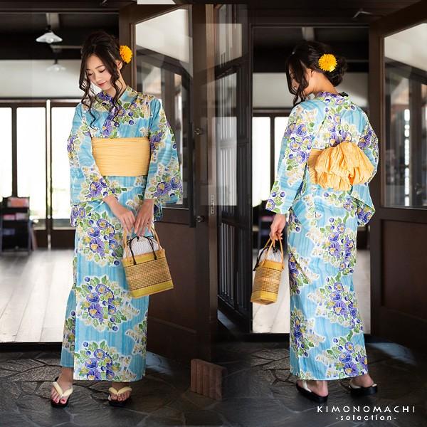 ブランド浴衣単品 レディース 浴衣「みすゞうた （m1904） 夏椿 水色」大人浴衣 Fサイズ 女性用 女性浴衣 ゆかた 【メール便不可】＜H＞ss2512ykl25 Prices down2）ブランド浴衣単品 レディース 浴衣 「みすゞうた