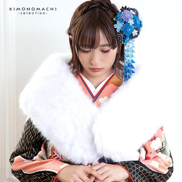 Prices down）成人式 髪飾り 振袖 つまみ細工 かんざし「水色つまみの