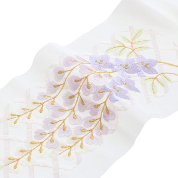 振袖 半襟 刺繍 白地籠目模様に藤の花 衿秀 刺繍半襟 振袖用半衿 前撮り 成人式 刺繍衿 ポリエステル半衿 ブランド 襟の衿秀 H メール便不可 京都きもの町 Yahoo 店 通販 Yahoo ショッピング