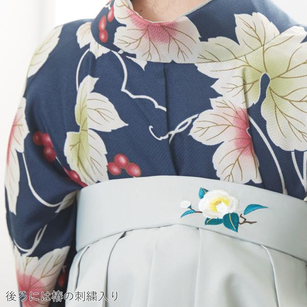 卒業式 袴 単品 「アイスグレー 椿の刺繍」 卒業式 袴 レディース 行燈袴 SS/2S・S・M・L・LL/2Lサイズ 女の子袴 女性用袴単品 【メール便不可】