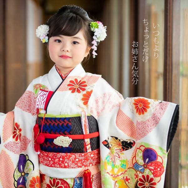 つまみ細工髪飾り（七五三、3歳〜使用可能） 七五三 髪飾り 3歳 つまみ細工 「お花の髪飾り 白 933」 花