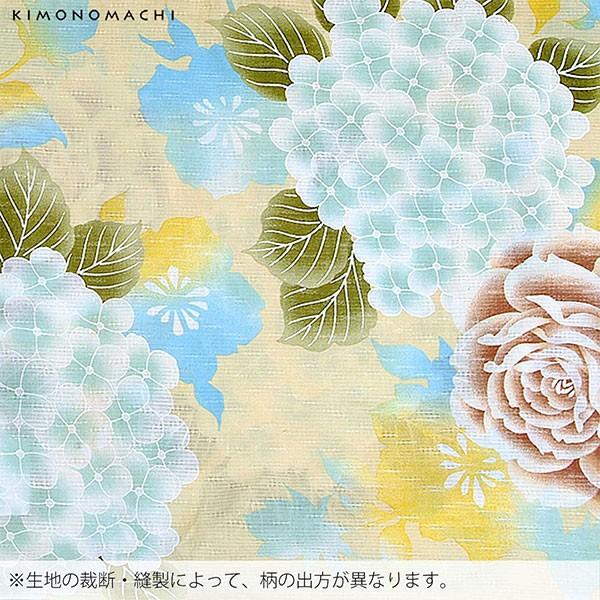 Prices down2）浴衣 レディース 女性浴衣単品「薄黄 あじさいと薔薇