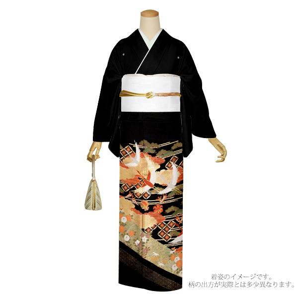 瑞雲に吉祥植物や鳳凰　着物リメイク　黒留袖ジャケット　ブルゾン　ゆったり 黒留袖 お仕立て上がり 単品 「雲に鶴、七宝」 紋入れ代込み