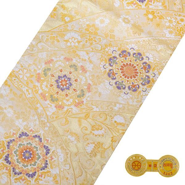 礼装 袋帯 専門店 鏡縁 唐草 日本製 西陣織 西陣織証紙番号no 2362 大光株式会社 T 六通柄 礼装袋帯 絹 訪問着用 未仕立て メール便不可 色留袖用