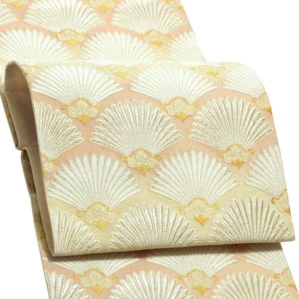 礼装 袋帯 フォーマル 「藤色×ピンク横段 松青海波」 日本製 西陣織 