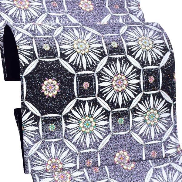 未使用 綴れ織 シルバー タレにポイント 袋帯 シルバー系袋帯【綴れ】ポイント柄