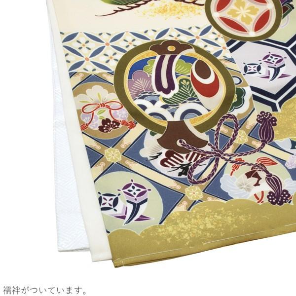 七五三 着物 5歳 男の子 羽織・着物アンサンブル「鷹 水色系」 対応