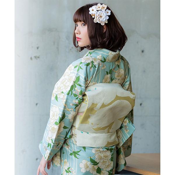 KIMONOMACHI 帯 京袋帯 単品 数量限定 オリジナル 「日向の白猫