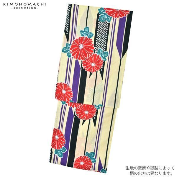 新品　未使用★ レディース　矢羽根柄　モダン　幾何学模様 赤　黒　夏ゆかた　大人 Prices down2）浴衣 レディース 単品 「クリーム色地 矢羽根、黒