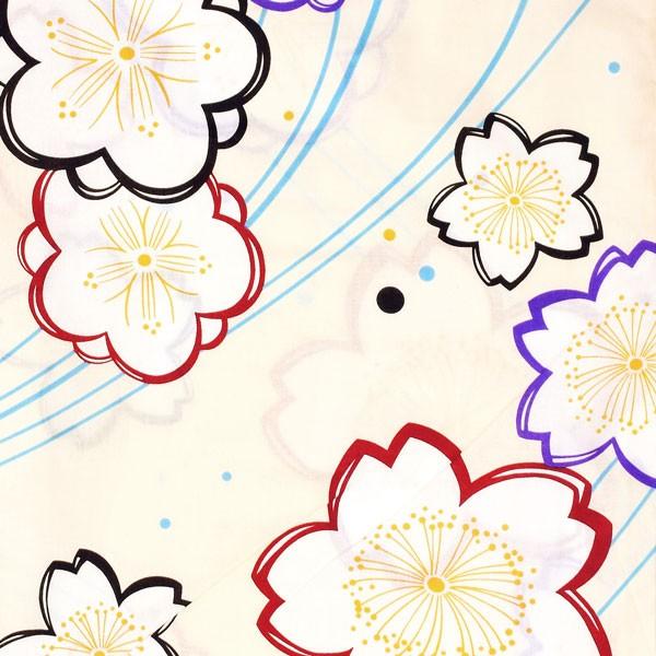 浴衣 レディース 単品 「クリーム色、エンジ×黒 梅、桜」 フリーサイズ レトロ モダン 大人柄 女性浴衣単品 女浴衣 ゆかた yukata 【メール便不可】