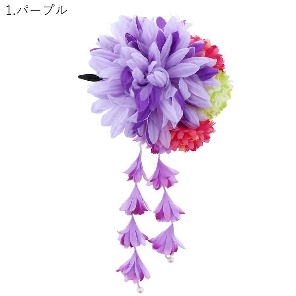 Prices down3）浴衣 髪飾り 「お花のクリップ髪飾り パープル