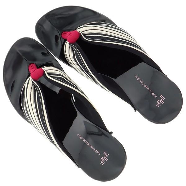 下駄 レディース 「みずとりの下駄 hitete KCB-14-L 無彩／黒・ワイン