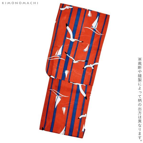KIMONOMACHI レディース 浴衣2点セット(浴衣+帯)「浴衣 レッド ヨット