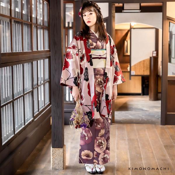 KIMONOMACHI 羽織 着物 女性 洗える 単品「梅 ピンク」 オリジナル 