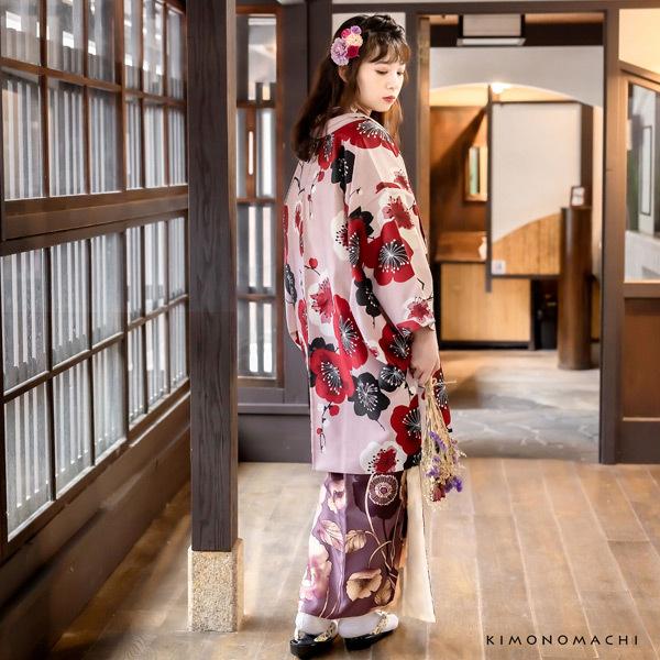 KIMONOMACHI 羽織 着物 女性 洗える 単品「梅 ピンク」 オリジナル 