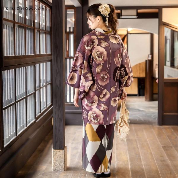 KIMONOMACHI 羽織 着物 女性 洗える 単品「ポピー 浅紫色」 オリジナル