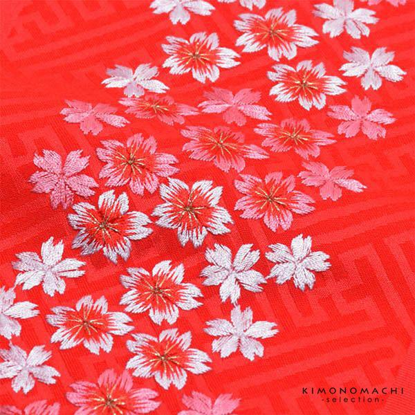 七五三 女の子 刺繍半衿 単品「桜の刺繍 白地・赤地/ピンク×黄色・ピンク・赤×ピンクの刺繍 全4種」 日本製 子供用 刺繍半襟 七五三小物 女児 <H>【メール便対応可】