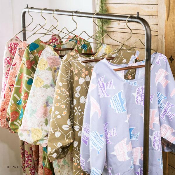 ロング丈 割烹着「オリーブ ベルフラワー」日本製 オシャレ かわいい 綿割烹着 ロング割烹着 着物割烹着 エプロン プレゼント最適品 【送料無料】【メール便不可】