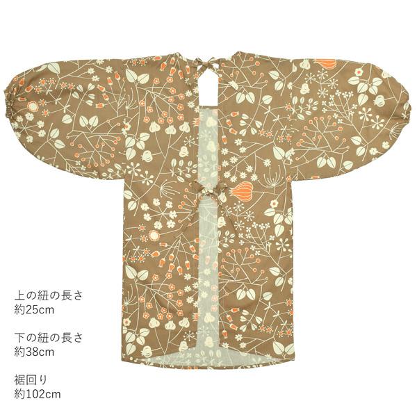 ロング丈 割烹着「オリーブ ベルフラワー」日本製 オシャレ かわいい 綿割烹着 ロング割烹着 着物割烹着 エプロン プレゼント最適品 【送料無料】【メール便不可】