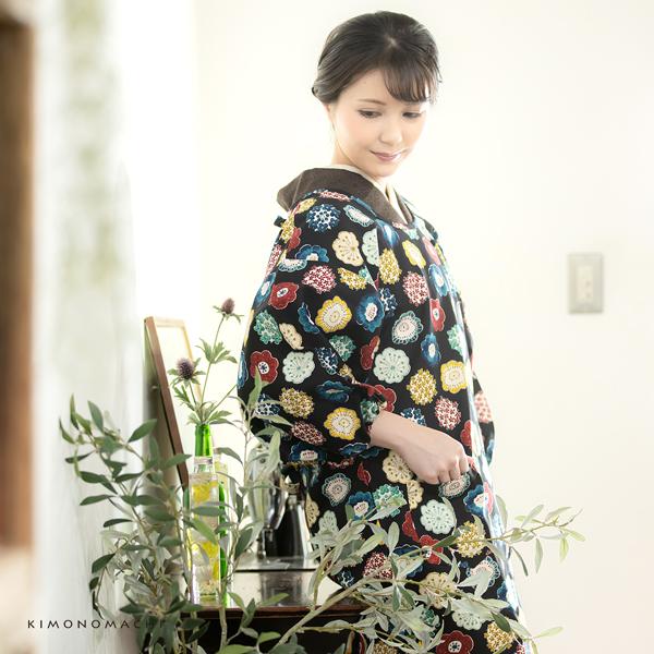 KIMONOMACHI 割烹着 おしゃれ 北欧 「編み物風」日本製 ロング丈 KIMONOMACHI 割烹着 おしゃれ 北欧 「編み物風」日本製 ロング丈