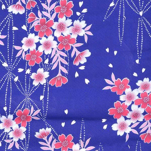 Prices down2）浴衣 レディース 単品 「夏ごころ浴衣 青 ピンクと赤の