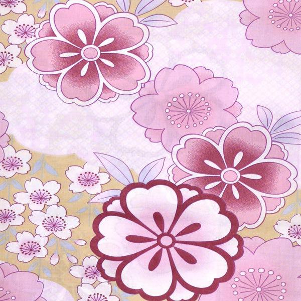 Prices down2）浴衣 レディース 単品 「ベージュ 桜」 フリーサイズ