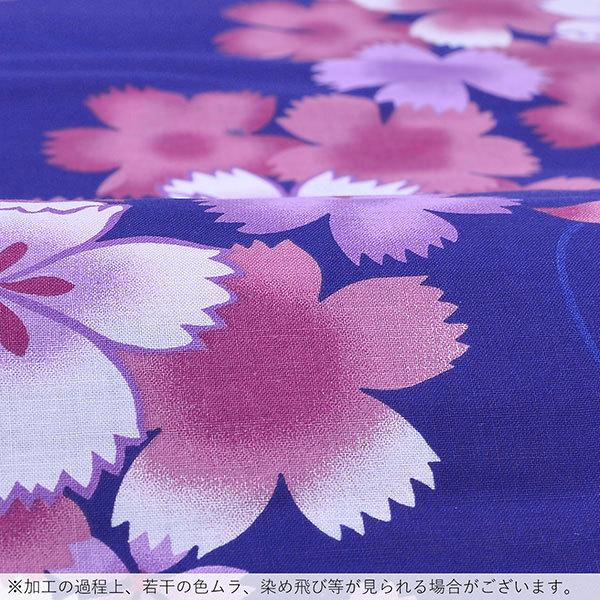 浴衣 レディース 単品 「紺 赤、紫、白の撫子」 10代 20代 30代 40代 10代 20代 30代 40代 フリーサイズ yukata 【メール便不可】