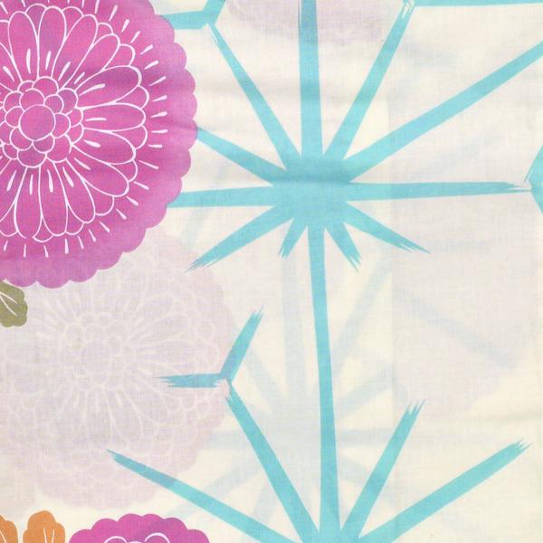 Prices down2）浴衣 レディース 単品 「クリーム地に水色麻の葉 花