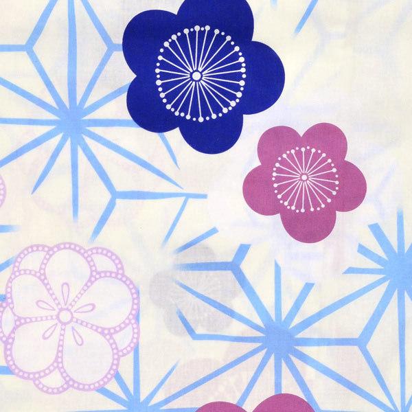 Prices down2）浴衣 レディース 単品 「クリーム地にかすれ麻の葉 梅