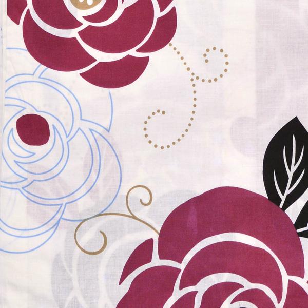 冬バーゲン 特別送料無料 浴衣 レディース メール便不可 Ss23ykl10 Yukata フリーサイズ 生成り地にエンジと黒のバラ 単品 浴衣単品 Pathwaysfl Org