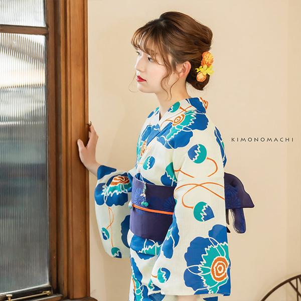 KIMONOMACHI 浴衣 レディース レトロ 3点 セット「レトロ KIMONOMACHI 浴衣 レディース レトロ 3点 セット「レトロ