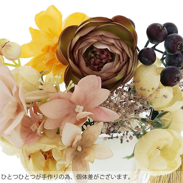 成人式 髪飾り 花「Uピン髪飾り10点セット プラムレッド、サニー