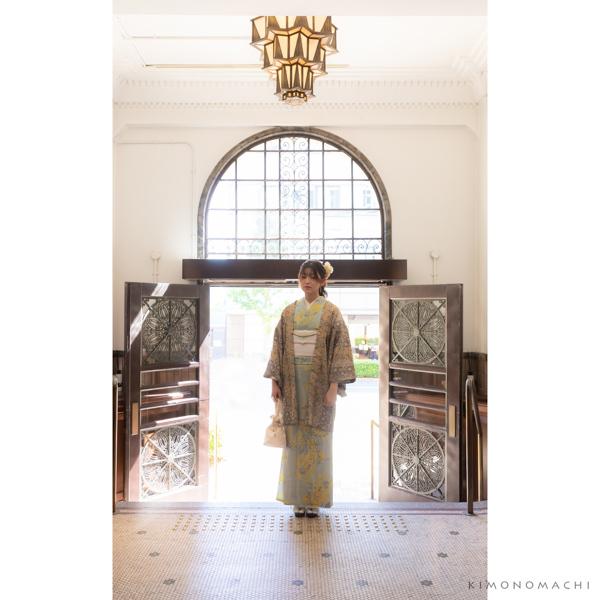 羽織 単品 KIMONOMACHI オリジナル 「縞更紗 利休」 ポリエステル 洗える羽織 きもの福袋から飛び出したオリジナル羽織 京都きもの町オリジナル カジュアル着物 【メール便不可】