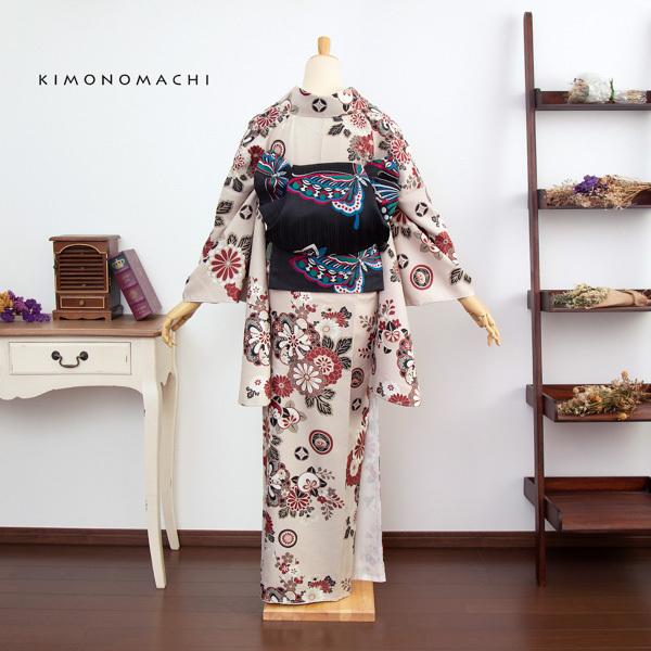 KIMONOMACHI 二尺袖着物 単品 「花紋散らし 灰梅」 KIMONOMACHI KIMONOMACHI 二尺袖着物 単品 「花紋散らし 灰梅」 KIMONOMACHI