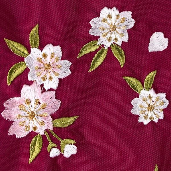 【中古品】卒業式袴セット 「二尺袖:紺 藤に菊梅+袴:ローズピンク×刺繍」 貸衣装処分 レンタル処分品 二尺袖 袴 卒業式、謝恩会に 【メール便不可】