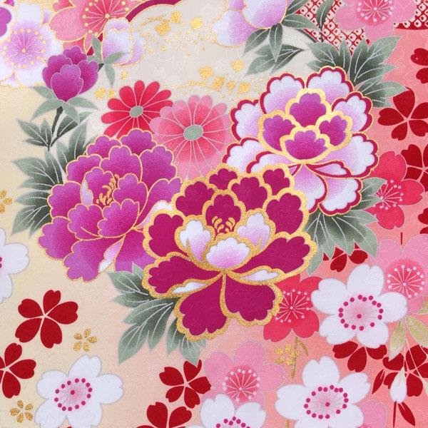【中古品】卒業式袴セット 「二尺袖:クリーム 桜に花紋+袴:ライトグリーン×刺繍」 貸衣装処分 レンタル処分品 二尺袖 袴 卒業式、謝恩会に 【メール便不可】