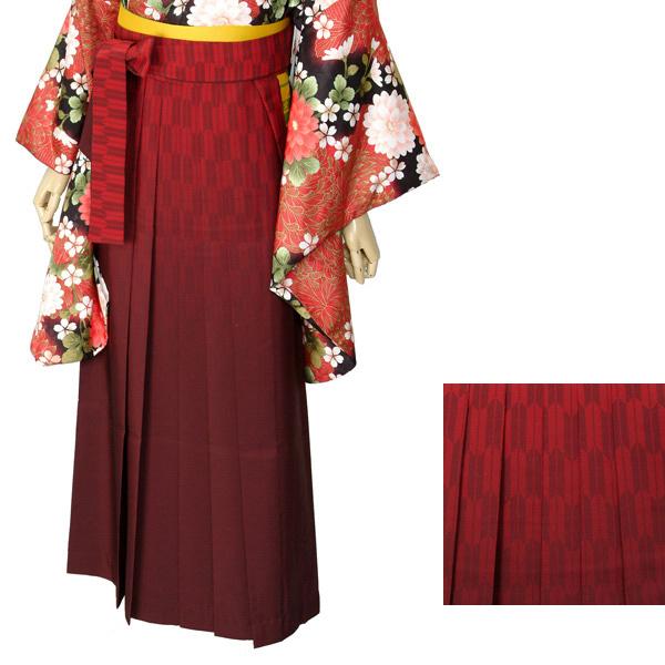 【中古品】卒業式袴セット 「二尺袖:グレー 薔薇+袴:エンジ×矢絣」 貸衣装処分 レンタル処分品 二尺袖 袴 卒業式、謝恩会に 【メール便不可】