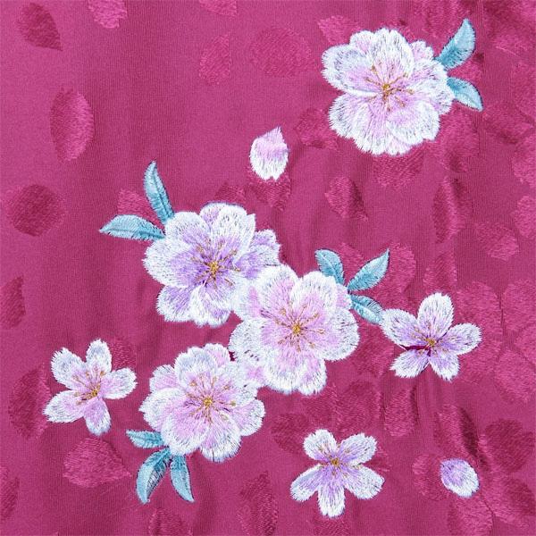 【中古品】卒業式袴セット 「二尺袖：黒×紫　ドットにワインの薔薇+袴：ピンク×ぼかし刺繍」 貸衣装処分 レンタル処分品 二尺袖 袴 卒業式、謝恩会に 【メール便不可】