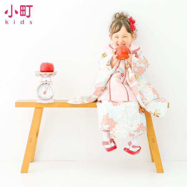 七五三 着物 3歳 フルセット 女の子 ブランド 「小町 桃色 地松に手毬