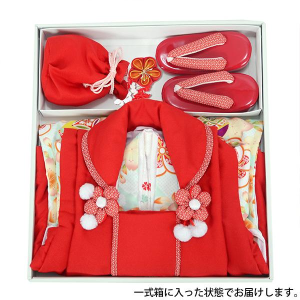 七五三 着物 3歳 フルセット 女の子 ブランド 「小町 桃色 地松に手毬