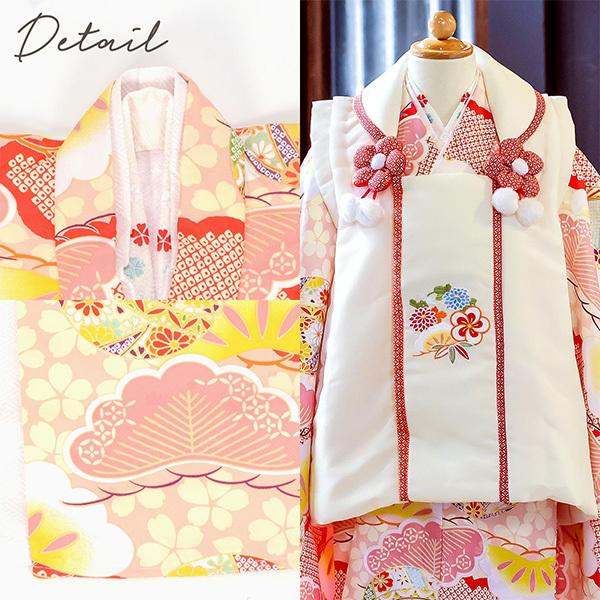 七五三 着物 3歳 フルセット 女の子 ブランド 「小町 桃色 地松に手毬