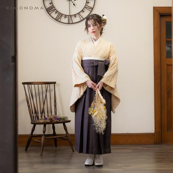 KIMONOMACHI レース 二尺袖着物 単品「ベージュ×バニラ」お仕立て