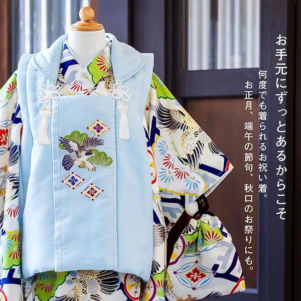 七五三 男 着物 3歳 フルセット 被布セット 小町 「工字繋ぎに鷹 七五三 男 着物 3歳 フルセット 被布セット 小町 「工字繋ぎに鷹