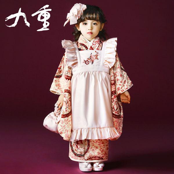 七五三 着物 3歳 購入 フルセット レトロ ブランド 被布セット 九重 ここのえ ピンク 小鳥と木の実 女の子 被布コート 6点フルセット 送料無料 0521 京都きもの町 通販 Yahoo ショッピング