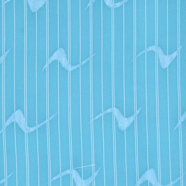 Prices down2）袷着物 単品「水色 白縞・波」フリーサイズ 着物 小紋