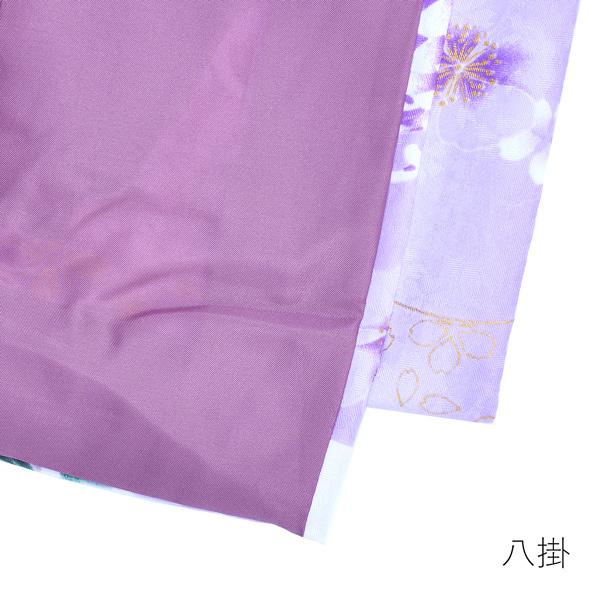 袷着物 単品「藤色ぼかし 菊・薔薇・桜」フリーサイズ 着物 小紋